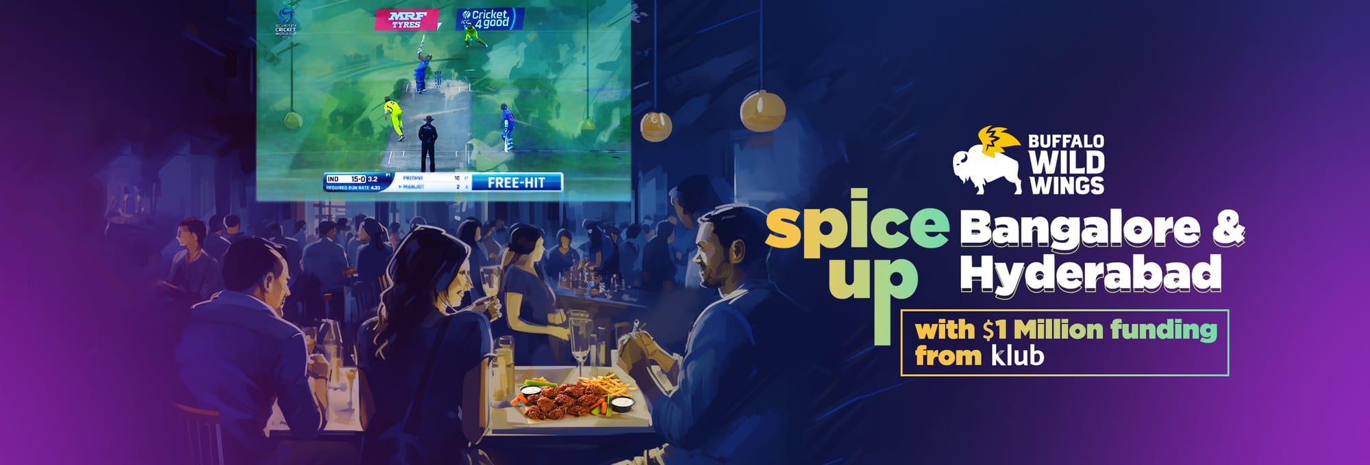 Spice Lounge, master franchisee of Buffalo Wild Wings raises $1 million through Klub to open new outlets in Bangalore and Hyderabad